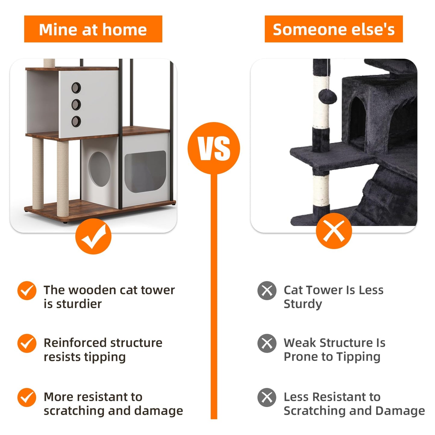 Large Cat Tree 59 Inche, Multi-Level Cat Tower Condo for Indoor Cats Furniture Activity Center with Kittens Play House, Scratching Post, Platforms, and Resting Beds