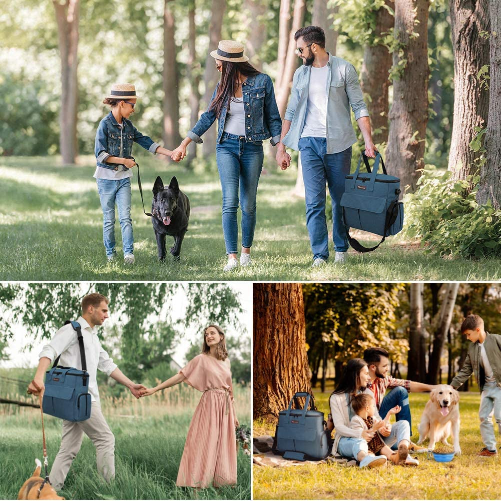 "Furry Jetsetter's Dream Bag: The Ultimate Paw-some Travel Set for Pooches and Purrs, Complete with Snack Stash, Bowls on the Go, and a Mat for Fancy Feasts (In Stylish Blue, of Course!)"