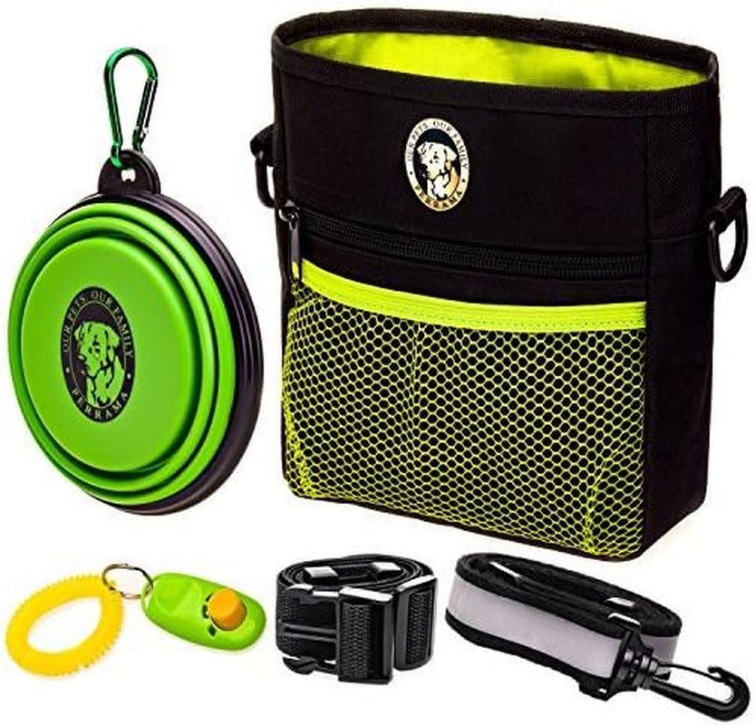 ```Snack Attack Satchel - The Ultimate Canine Cookie Carrier with Clicky Thing and Magic Bowl for Pooches, Adjustable Straps for Your Human Fashion Show, Perfect for Teaching Your Dog to Be a Goodest Boy!```