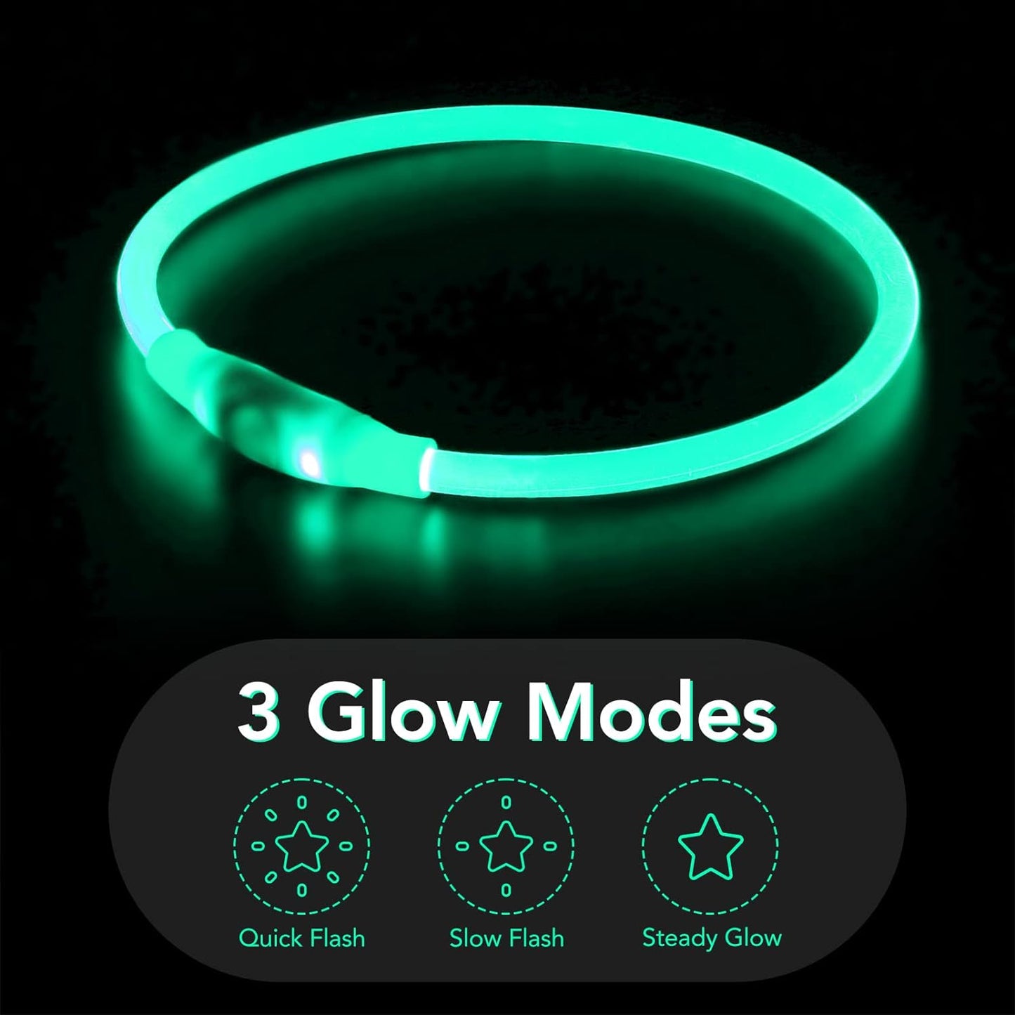 "Glow-in-the-Dark Doggy Disco Collar: Because Your Pup Deserves to Shine Brighter Than Your Ex's Future (Cyan Edition)"