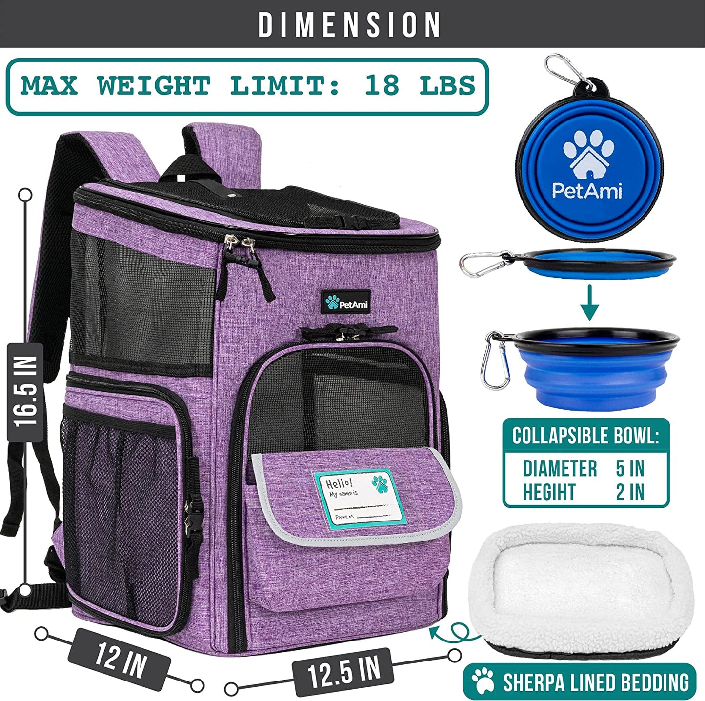 ```Furry Flight Attendant: The Purrfect Purple Backpack for Your Cat’s Next Adventure (Max 18 lbs of Sass)```