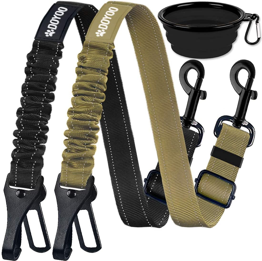 "Canine Cruiser Safety Straps: The 'Buckle Up, Furball!' 2-Pack of Adjustable, Stretchy, Reflective Doggie Seatbelts for the Ultimate Pup Road Trip Adventure!"