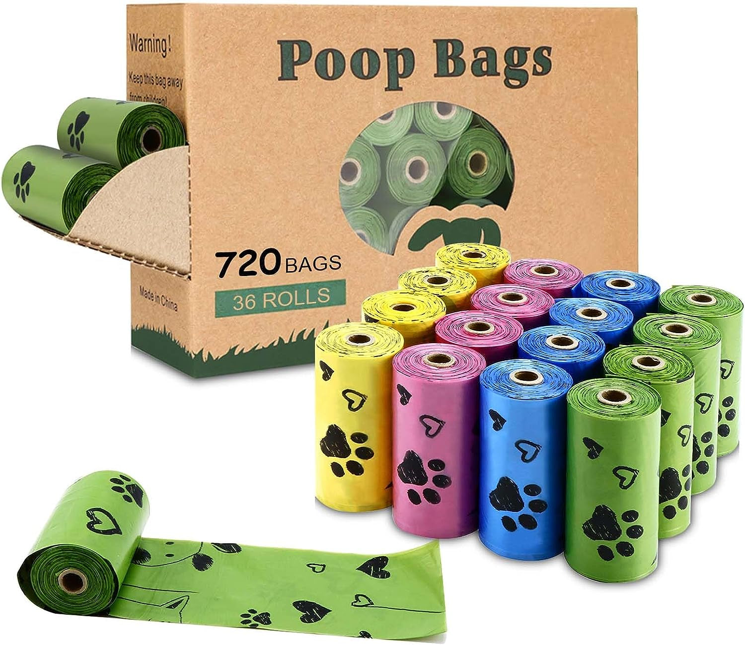 "Eco-Friendly Canine Crap Catchers: 720 Superhero Poop Bags (Because Your Dog's Business Deserves a Colorful Disguise) - Scented for Your Sniffing Pleasure!"