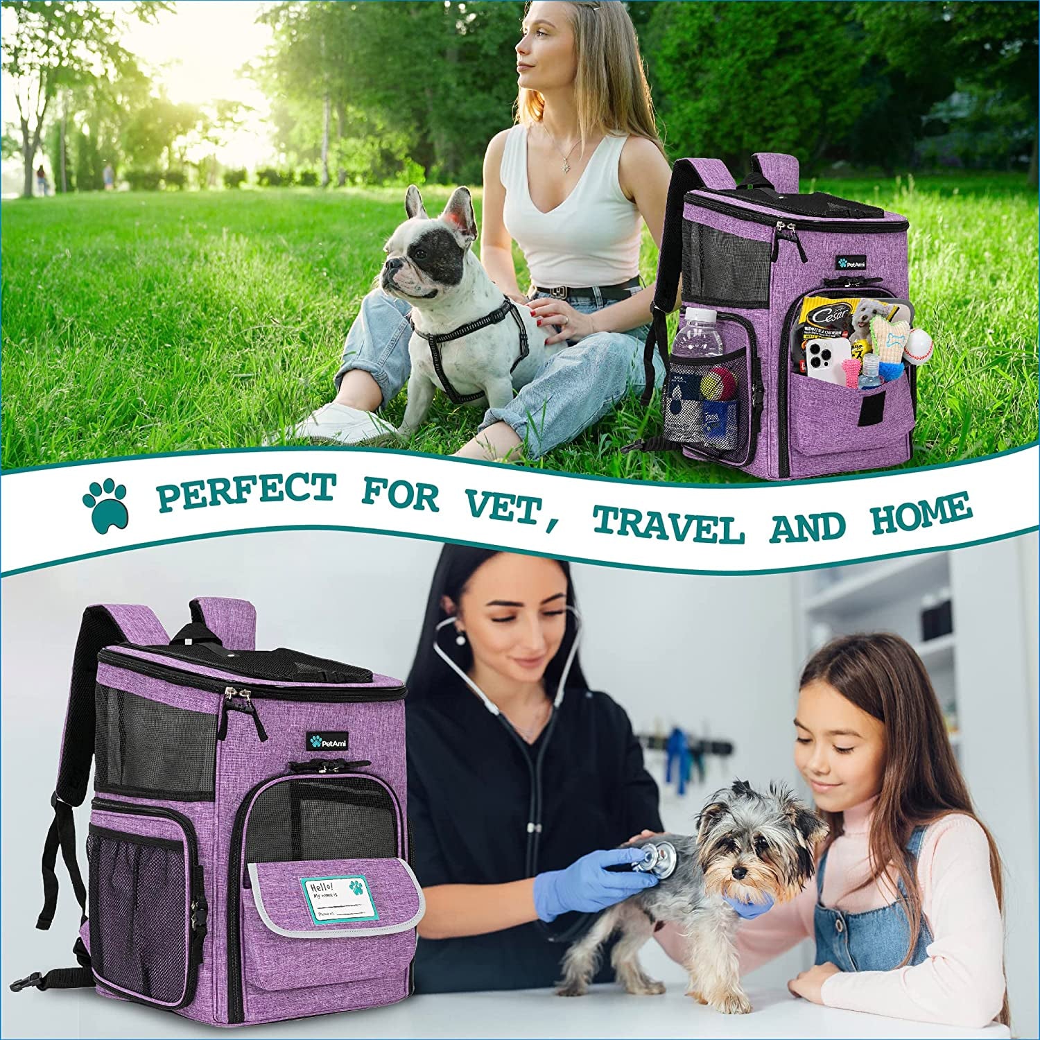 ```Furry Flight Attendant: The Purrfect Purple Backpack for Your Cat’s Next Adventure (Max 18 lbs of Sass)```