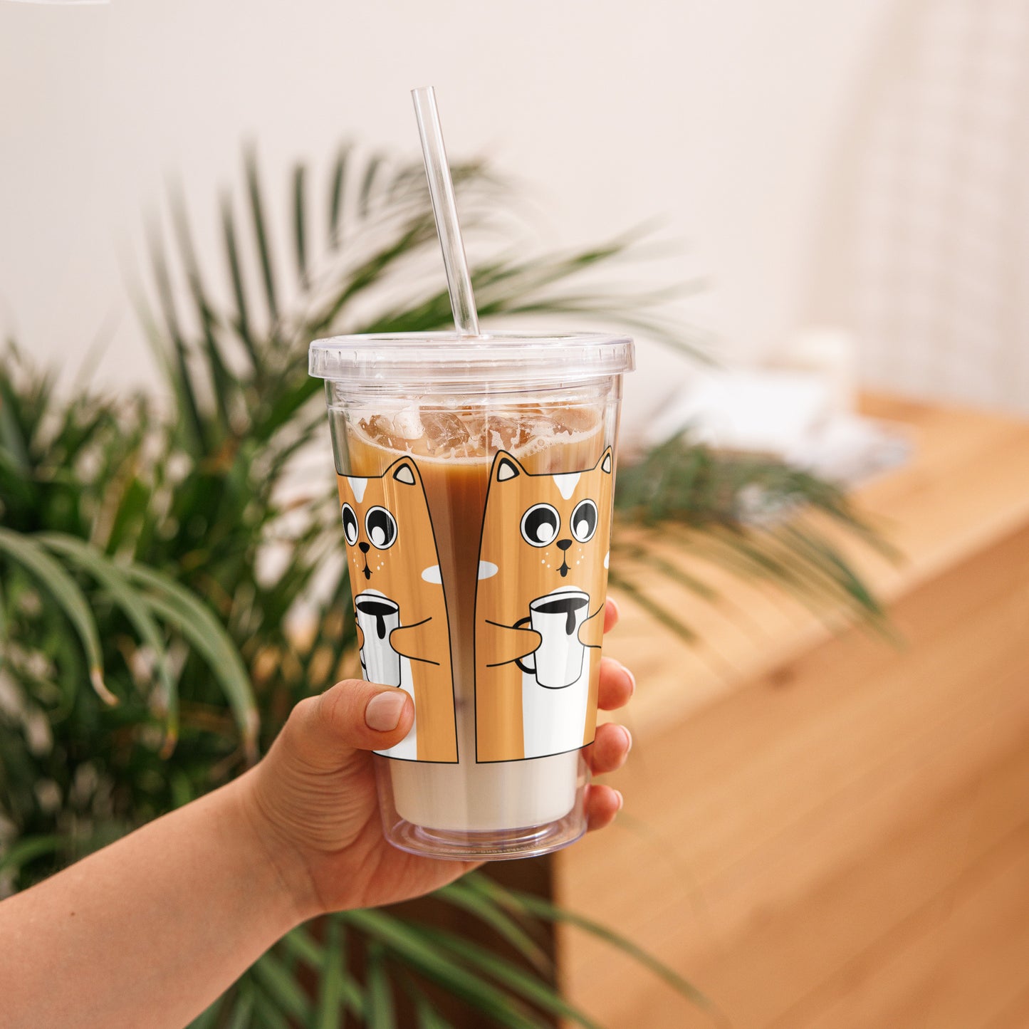 Clear plastic tumbler