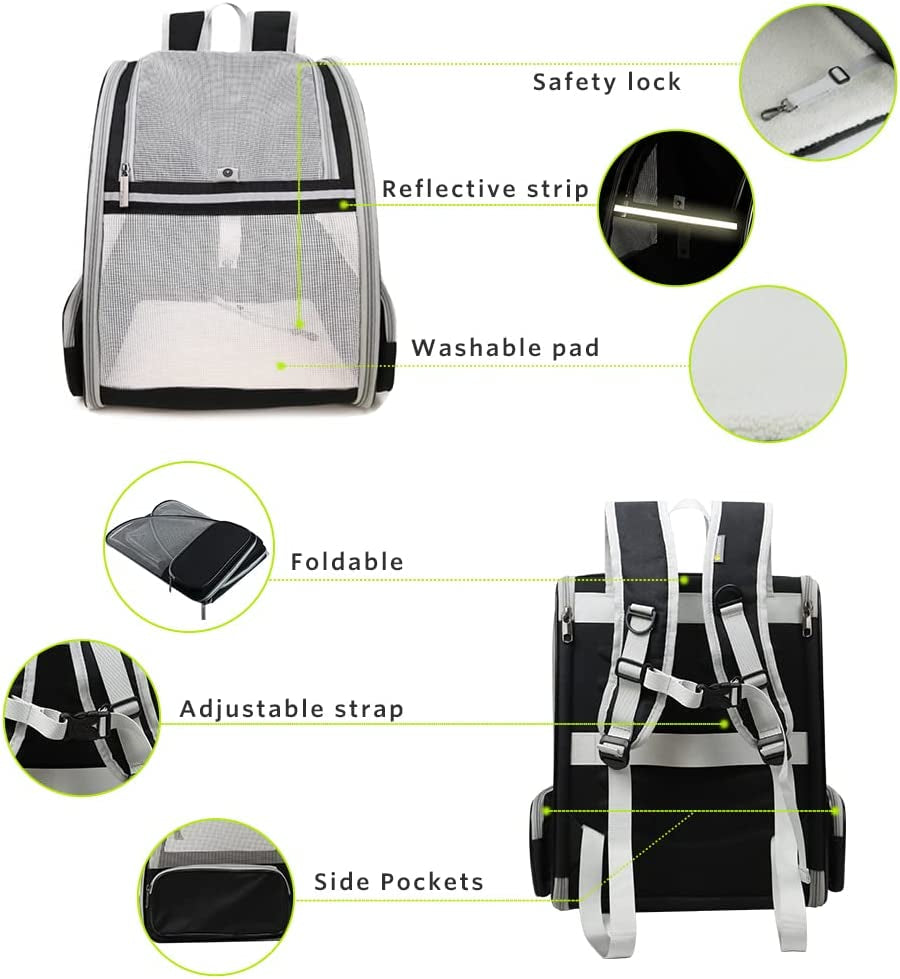 "Space-Age Bubble Backpack for Your Furry Co-Pilot: Because Every Cat and Dog Deserves to Ride in Style (Black)"