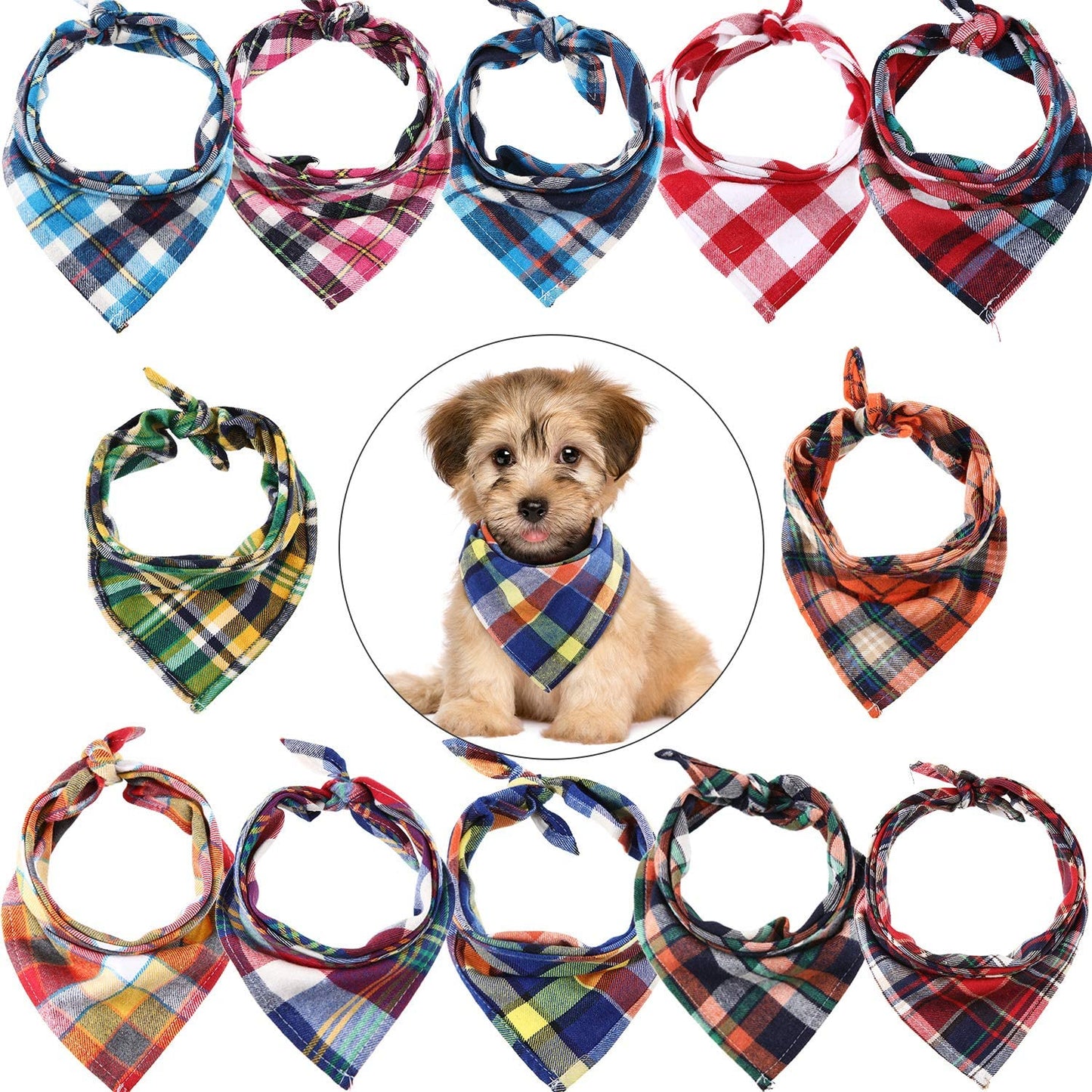 ```12 Fancy Doggie Bibs: The Ultimate Plaid Fashion Show for Your Pup or Posh Kitty! (Warning: May Cause Excessive Tail Wagging)```