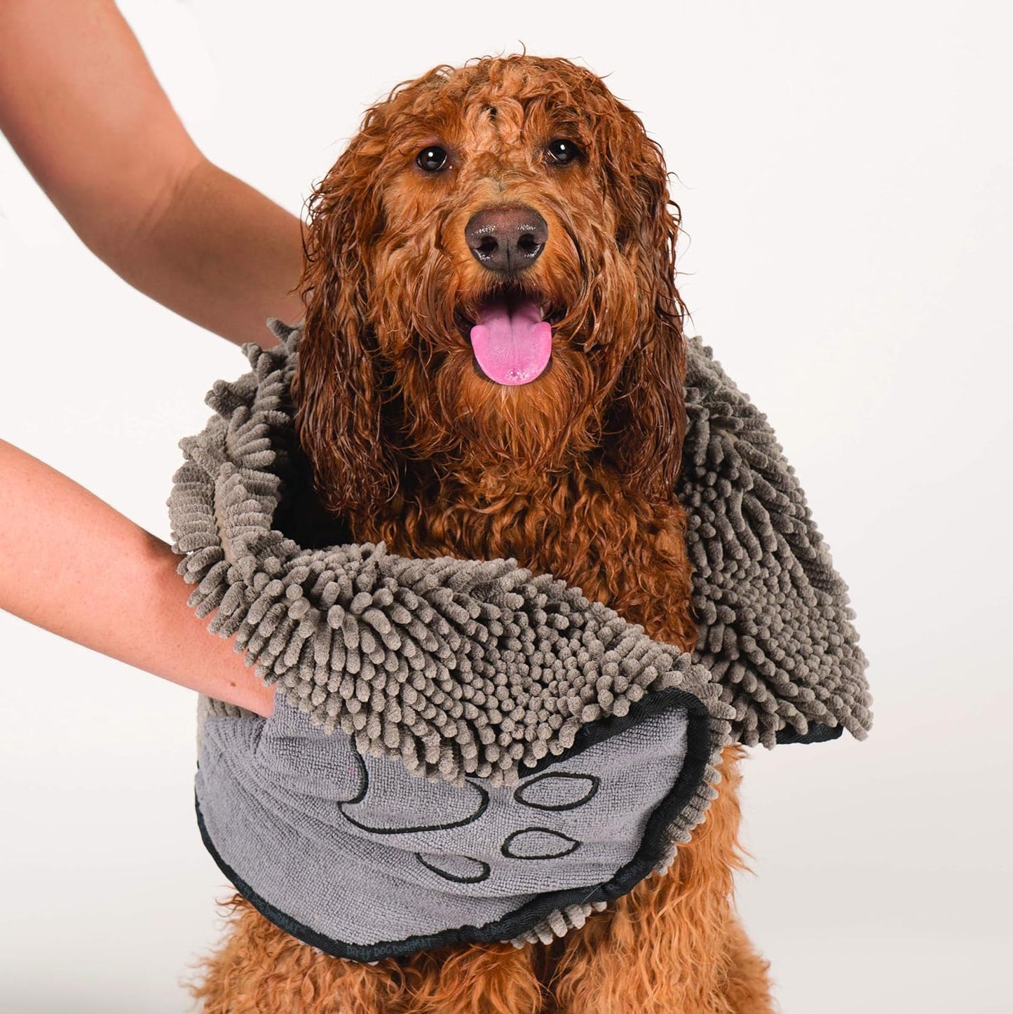 ```Furry Spa Day: The Ultimate Doggie Dry-Off Blanket - Super Absorbent, Quick Drying, & Machine Washable - Because Your Pup Deserves a Towel as Fancy as Their Fluff! | Grey 13X31```