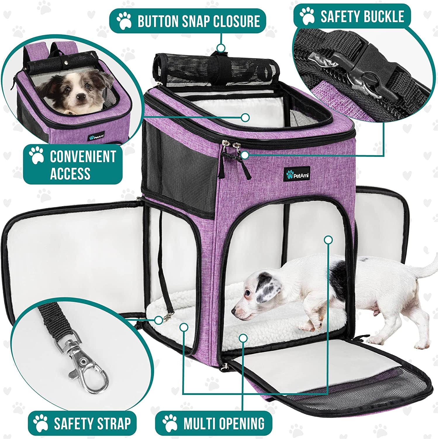 ```Furry Flight Attendant: The Purrfect Purple Backpack for Your Cat’s Next Adventure (Max 18 lbs of Sass)```