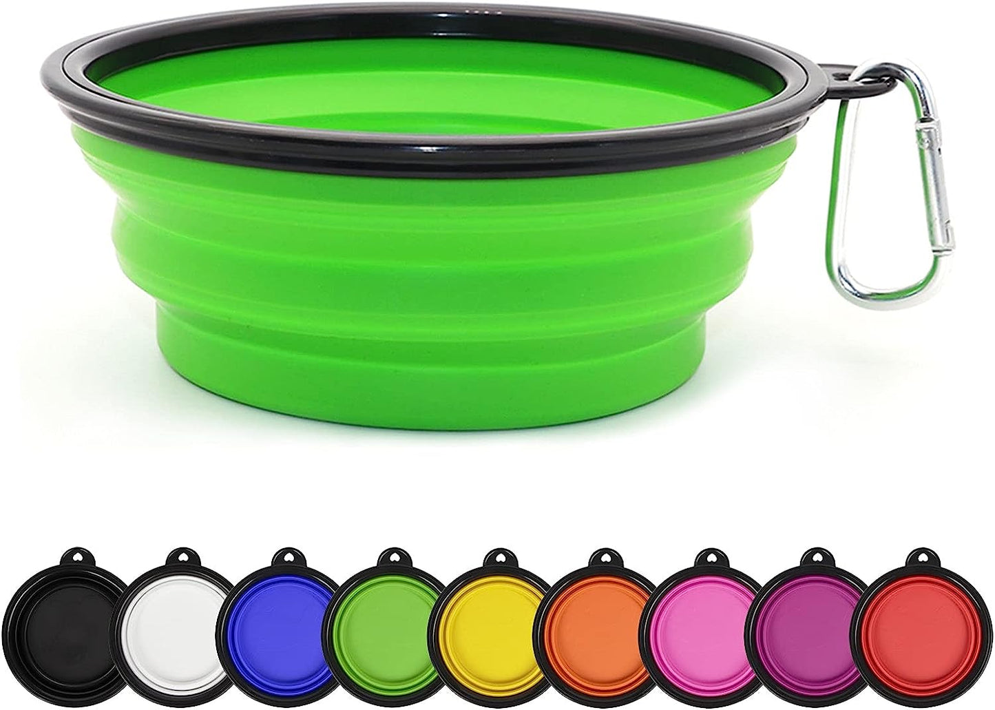 "Traveling Doggie Dining Set: The Ultimate Space-Saving Bowl for Picky Pooches and Feline Foodies on the Go (Large, Green - Because Who Wants Boring Colors?)"