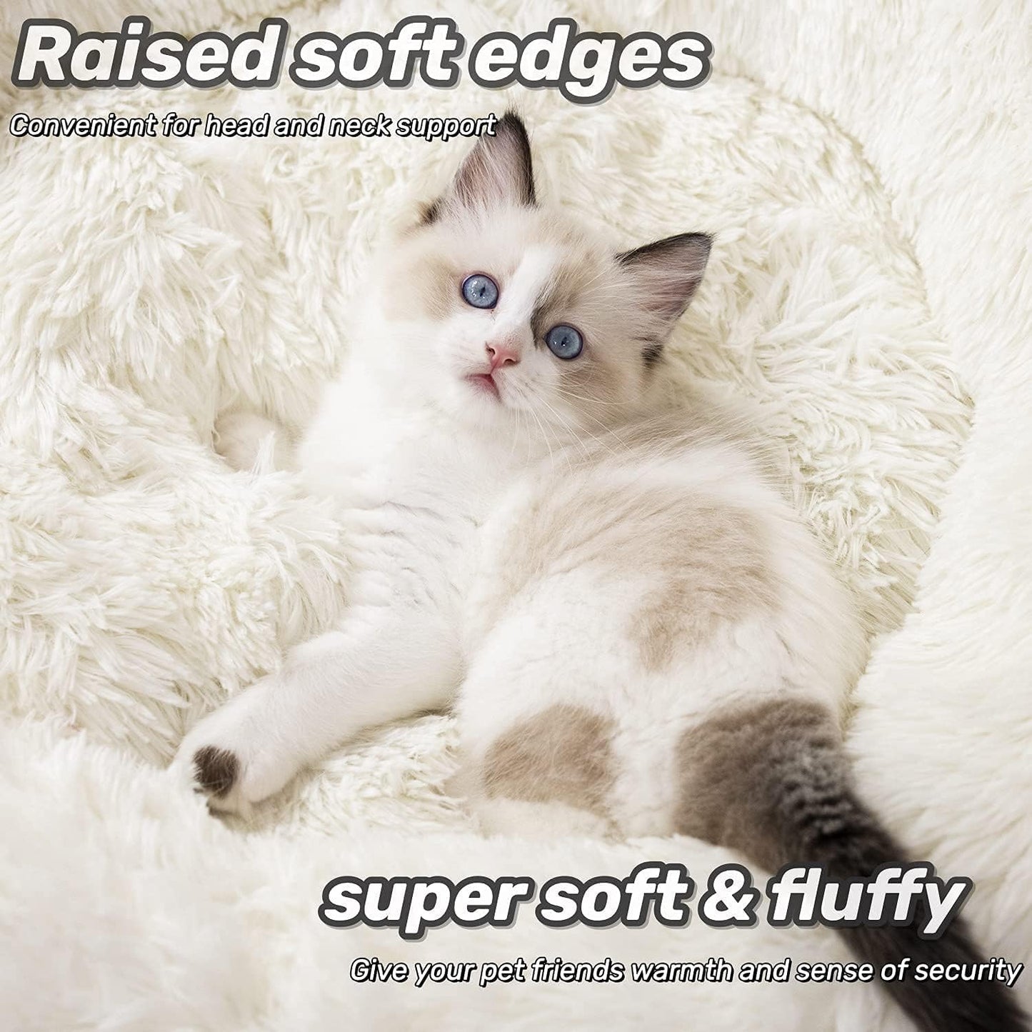 "Snuggle Cloud: The Fluffy Fortress of Furry Serenity for Pets Who Need a Nap and a Hug (20"/24"/27''), (27", White)"