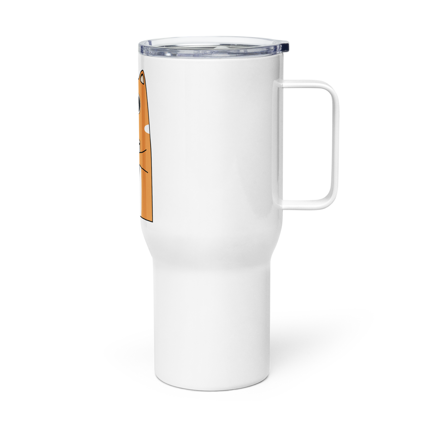 Travel mug with a handle