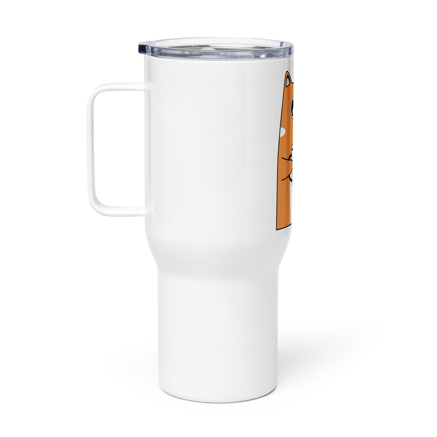 Travel mug with a handle